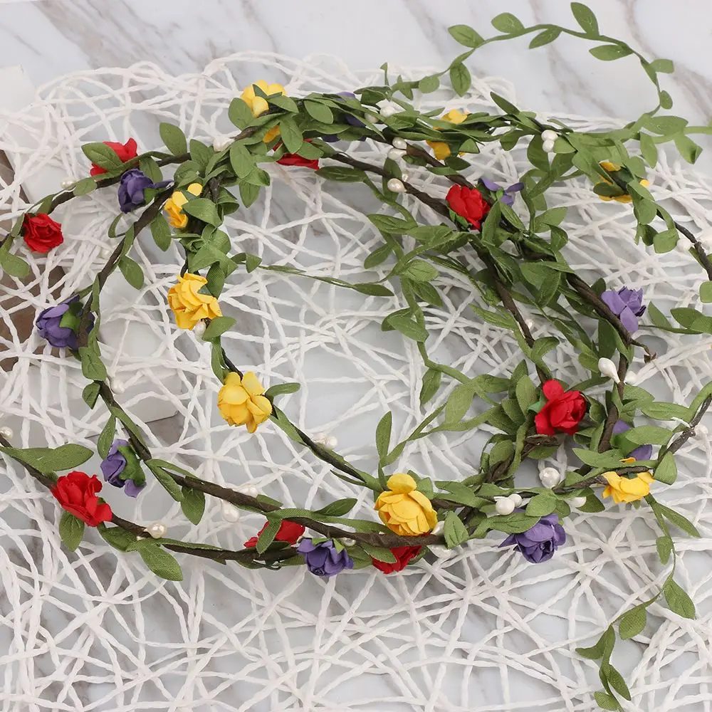 

Adjustable Bride Flower Bohemian Bridesmaid Headdress Garland Headbands