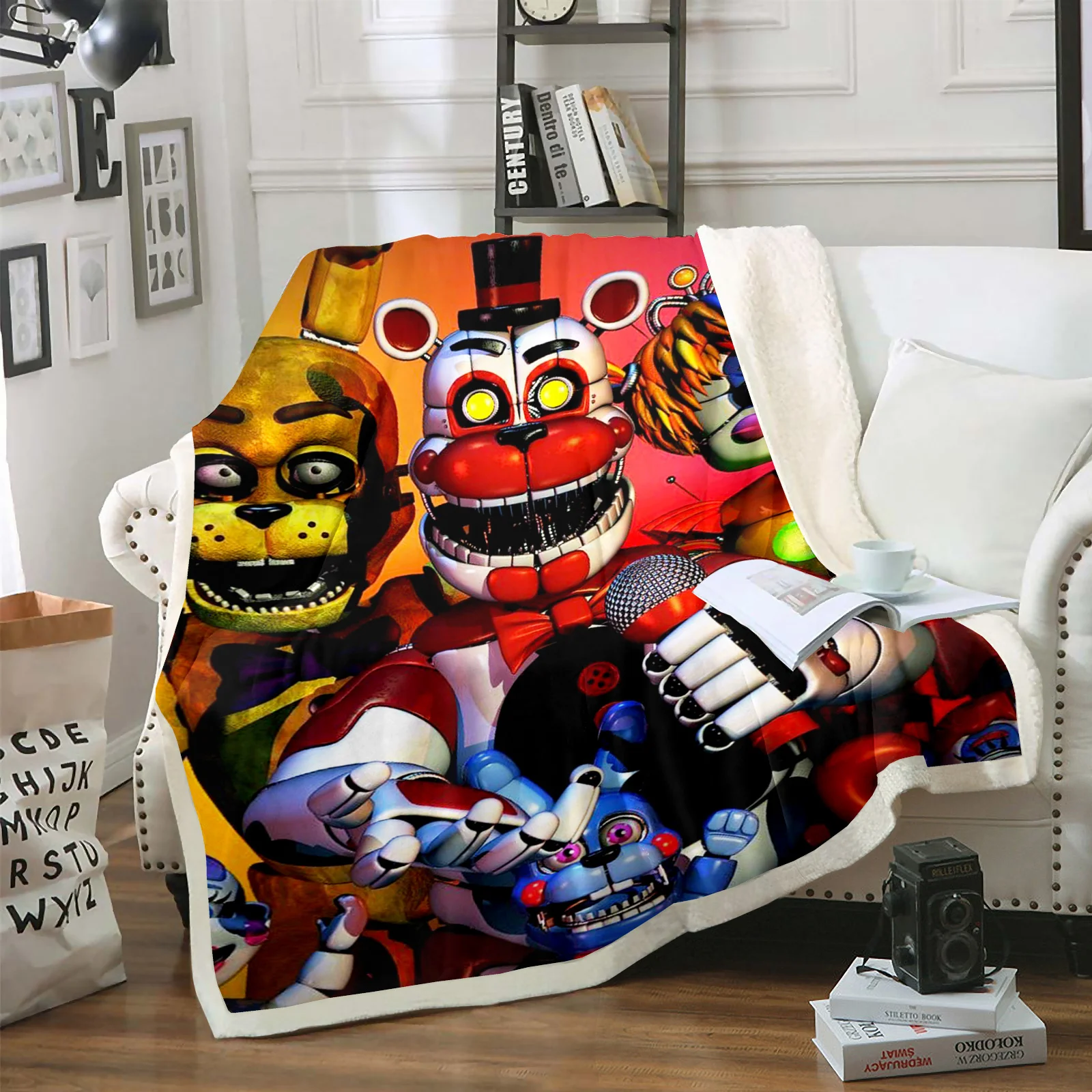 

Five Nights at Freddy's Children's Blanket Cartoon Game Plush Furry Cute Printing Nap Throws Custom Modern Winter Gifts For Kids