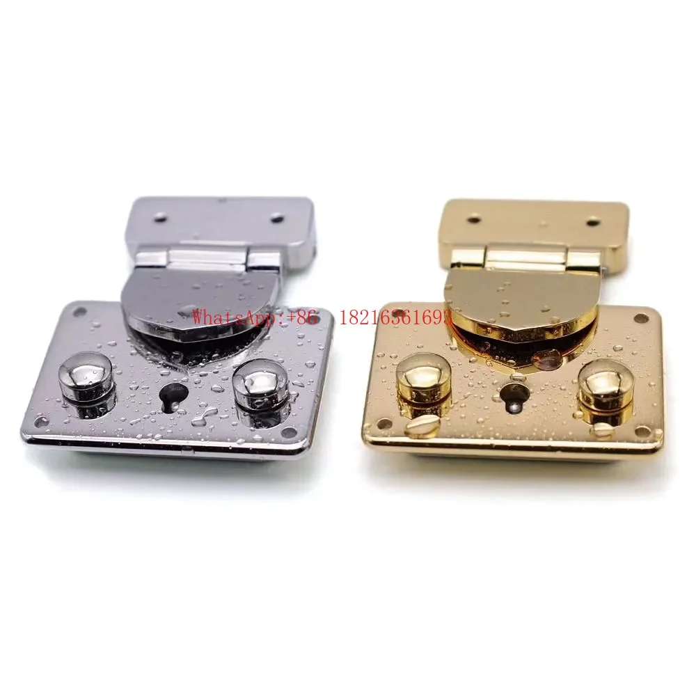 2026GOOD Stainless Steel Square Lock, Gold Black Luggage Lock, Leather Goods Hardware Accessories For Luggage
