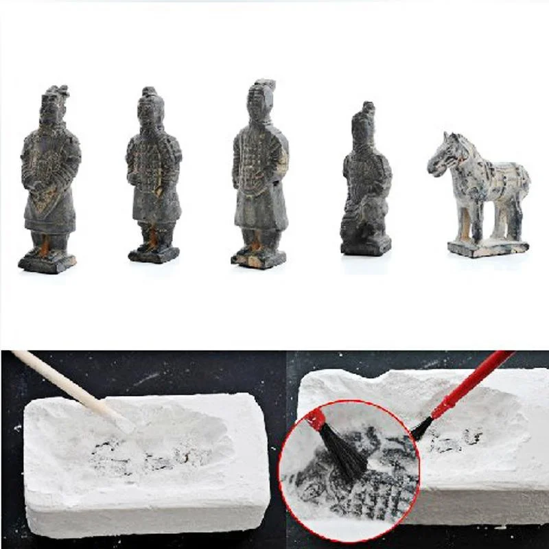 Terracotta Army Action Figure Model Doll Toys Terra Cotta Warriors Archaeological Excavation Suit DIY