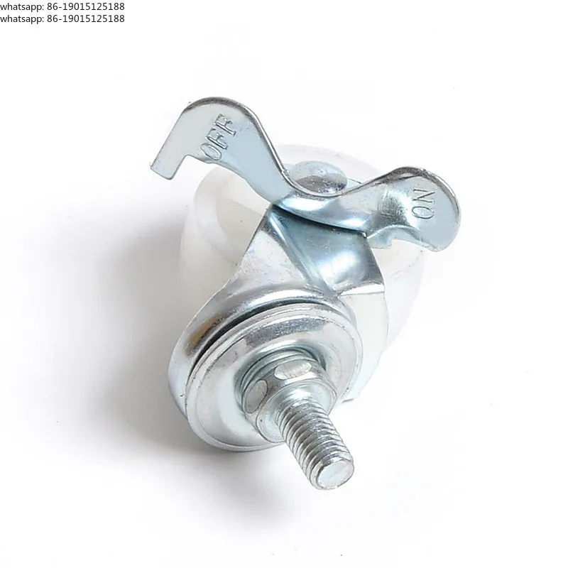 2 inch furniture universal wheel white PP screw caster with brake plastic small wheel shopping cart caster