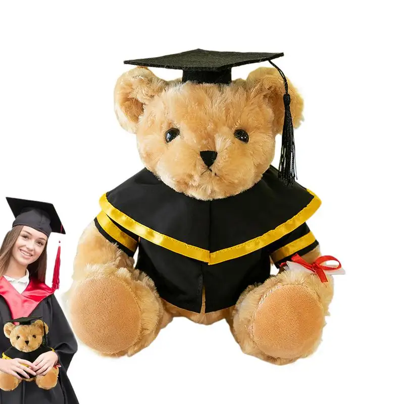 Cute Graduation Bear 10inch Soft Bear Toy Soft Toy Cute Fluffy Animal Doll Stuffed Animal Plush Toy Fluffy Plush Stuffed Doll