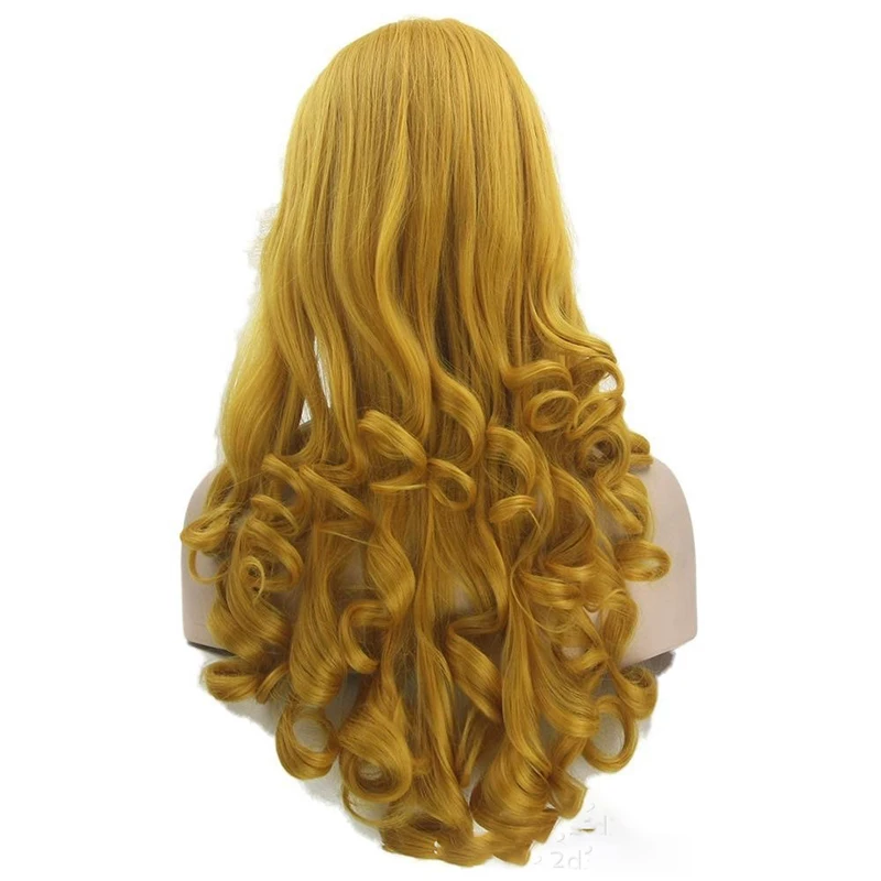 Aurora Princess Cos Wig Cover Ball Woman Evening Dress Match Headwear Yellow Long Curly Hair Anime Sleeping Beauty Heroine Wig