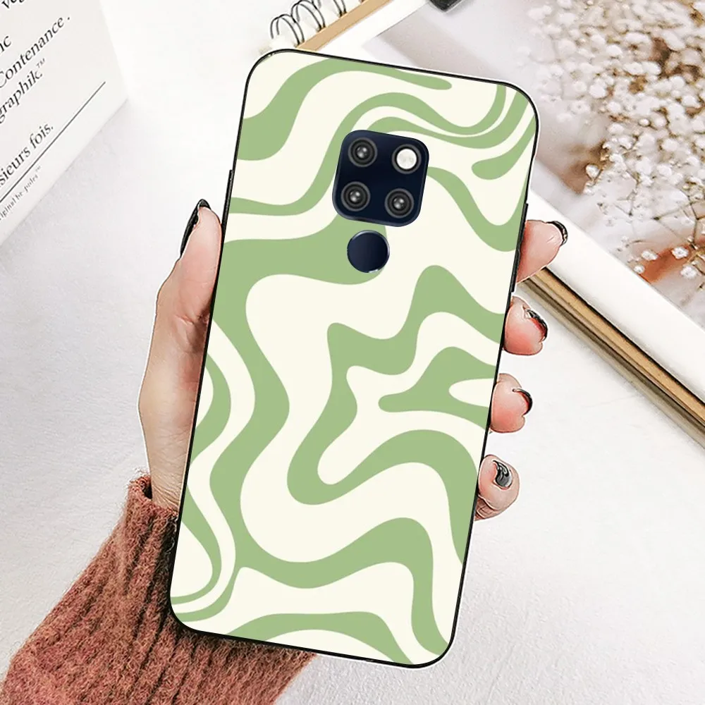 Fashion Green Swirl Aesthetic  Phone Case For Huawei Mate 10 20 30 40 50 lite pro Nova 3 3i 5 6 SE 7 pro 7SE