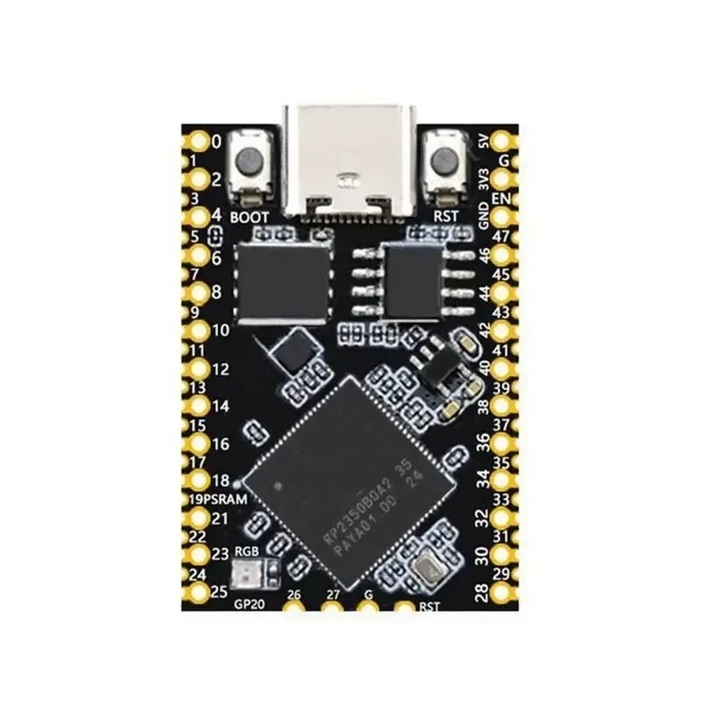 Mini Development Board with 8MB PSRAM, RP2350B Chip, Full 48 GPIO Output, Support  System
