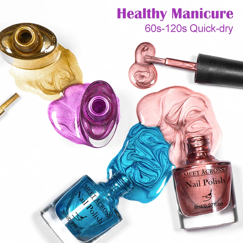 Botella de vidrio de 8ml, esmalte de uñas despegable a base de agua, barniz cromado colorido para decoración de uñas, manicura DIY sin necesidad de lámpara