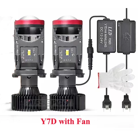 Светодиодные Лампы Y7D H4 Bi-Beam Mini Lens Для Автомобильных Фар, 6000K, 12V/24V, Суперяркие, С Чипами CSP, HD-линзой-проект...