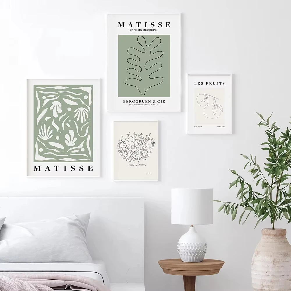 Abstract Matisse Tree Art Exhibition Posters Sage Green Canvas Paintings Wall Print Picture Living Room Interior Home Decor
