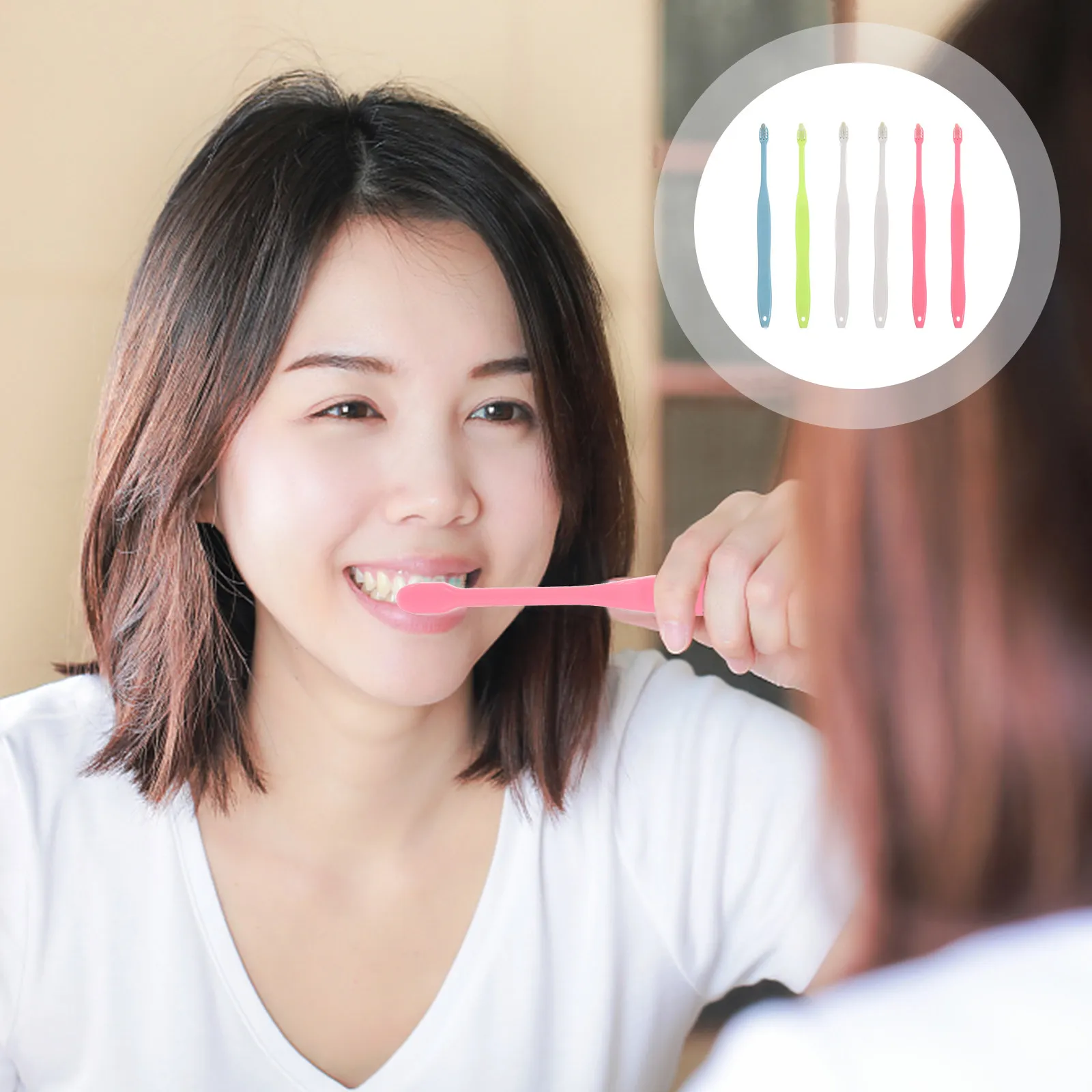 6Pcs Orthodontic Toothbrushes Comfortable Plastic Tapered Interdental Brushes for Effective Teeth Cleaning Tooth Brush
