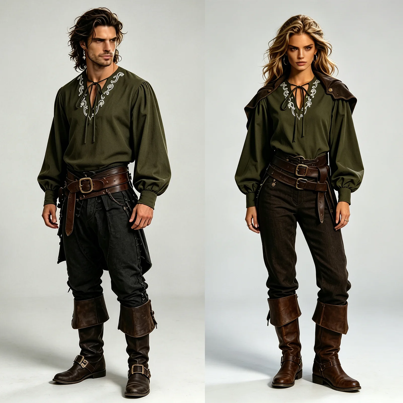 Medieval Gothic Lace Up Pirate Shirt - Camisa Pirata Renascentista, Fantasia Viking, Medieval,
