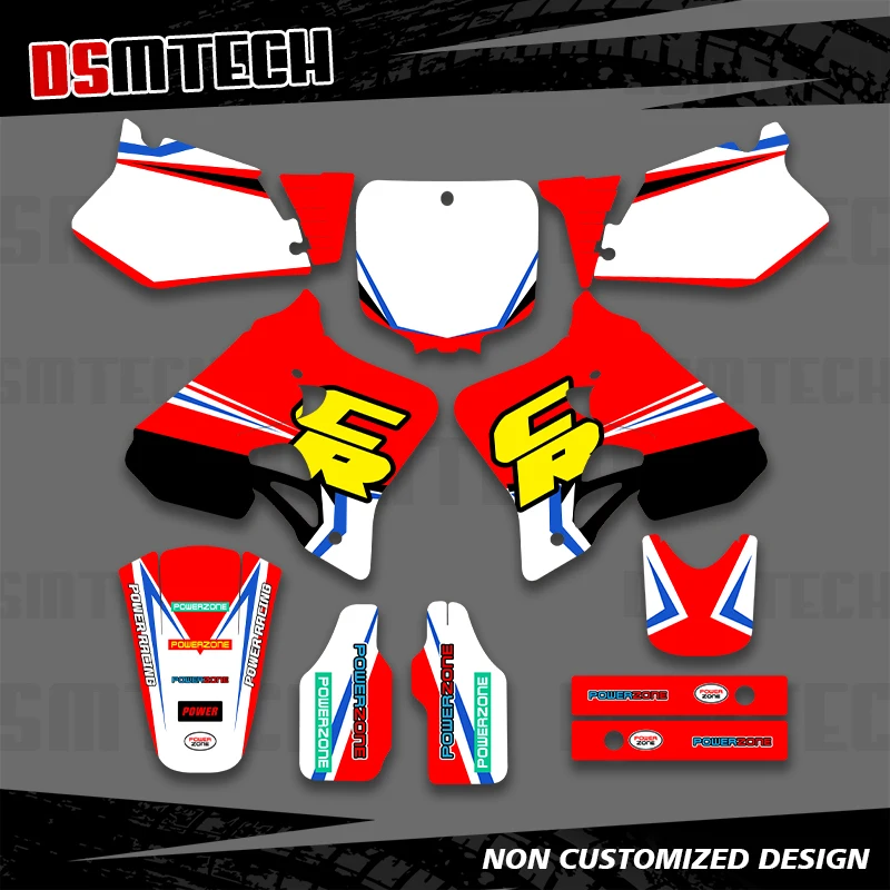 

DSMTECH For HONDA CR250 1995 1996 CR125 1995 1996 1997 Full Graphics Decals Stickers Motorcycle Background Custom Number 003