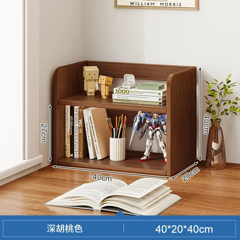 Bookshelf Desktop Storage Rack Table Storage Locker Student Home Log Solid Color Small Bookcase Office Simple Cabinet