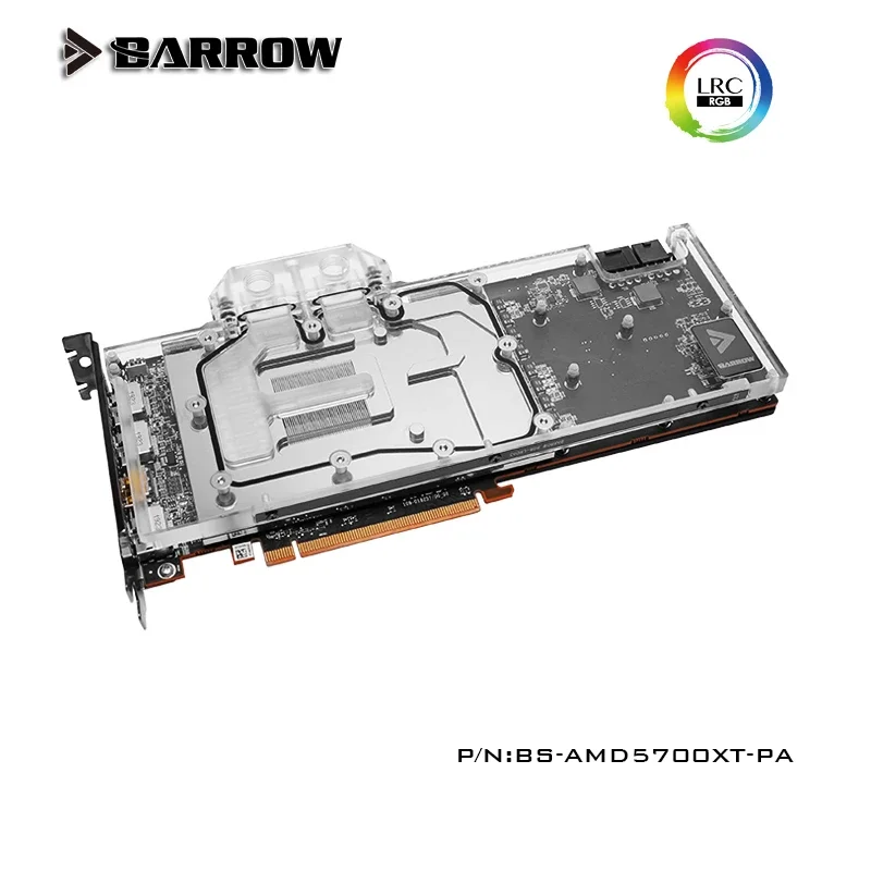 

Barrow Full coverage GPU water block for VGA AMD Founder Edition RX5700XT, 5V ARGB 3PIN Motherboard AURA SYNC BS-AMD5700XT-PA