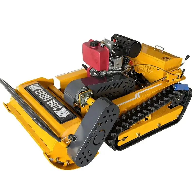

New customized, easy-to-operate remote-controlled lawnmower robot that automatically cuts tall grass.