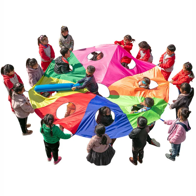 Kids Whack A Mole Game Rainbow Umbrella  Kindergarten Outdoor Fun And Sports Paracaidas Toy Buiten Speelgoed Voor Kinderen