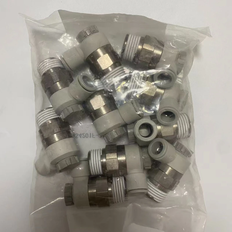 Original SMC AS4201F-04-10SA Flow Control Valve 10mm Fitting 1/2 Male Thread Pneumatic Speed Regulator Elbow Throttle Valve