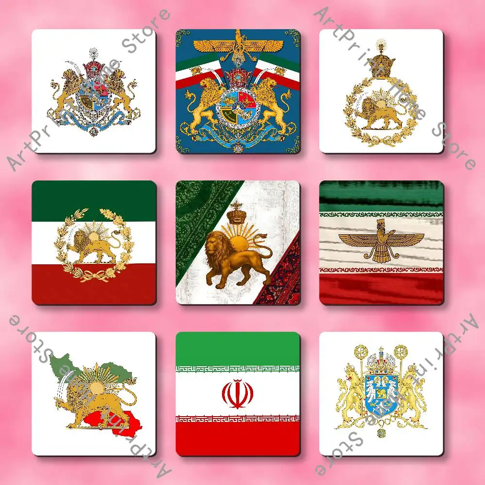 Imperial Coat of Arms of Iran national emblem Lion sun Crown Soft Magnetic Refrigerator Magnets Personality Decorations Creative