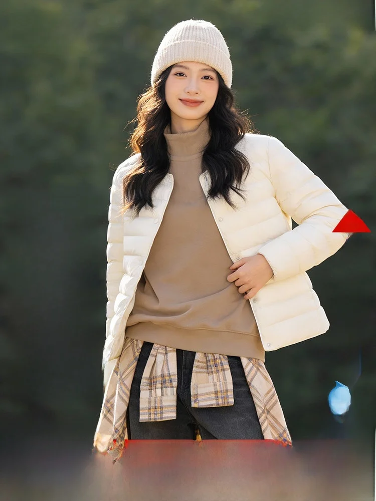 

Lightweight round Nedown Jaet SNOW FLNG Women's Inner Wear Commute Versatile Artistic Du down Filling Ci Casual