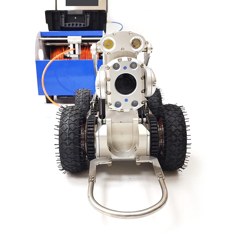 Cámara robótica del tractor de inspección de tuberías CCTV de línea de tubería de alcantarillado impermeable IP68 con informe de inspección