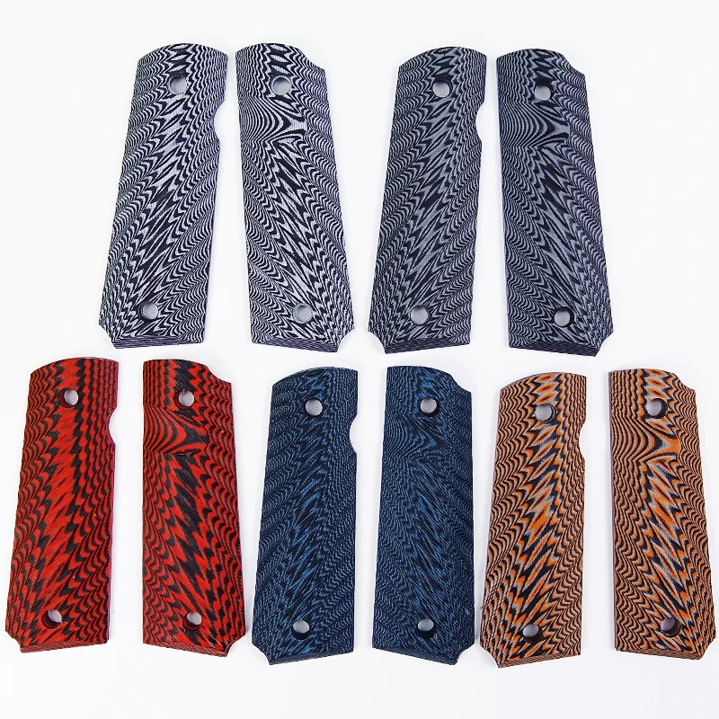 1 Pair G10 Material CNC Tactics 1911 Grips Handle Patch DIY Making Radial Texture Decor Slabs Scales Custom Repair Accessories