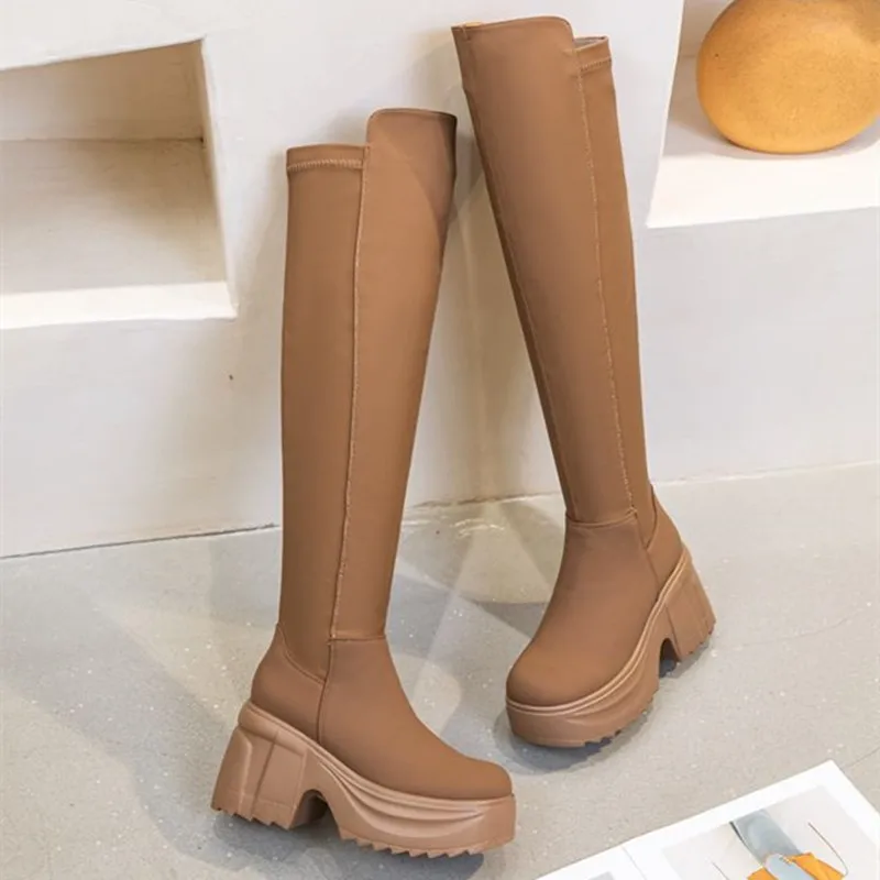 

DIMANYU Female Knight Boots 2024 New Platform 10cm Female Thigh-high Boots Fashion High Boots Ladies