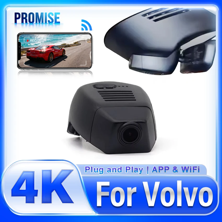 

4K HD 2160P Новый автомобильный видеорегистратор Plug and Play WIFi с двумя объективами для Volvo S60 V60 2018 2019 2020 2021 2022 DashCam