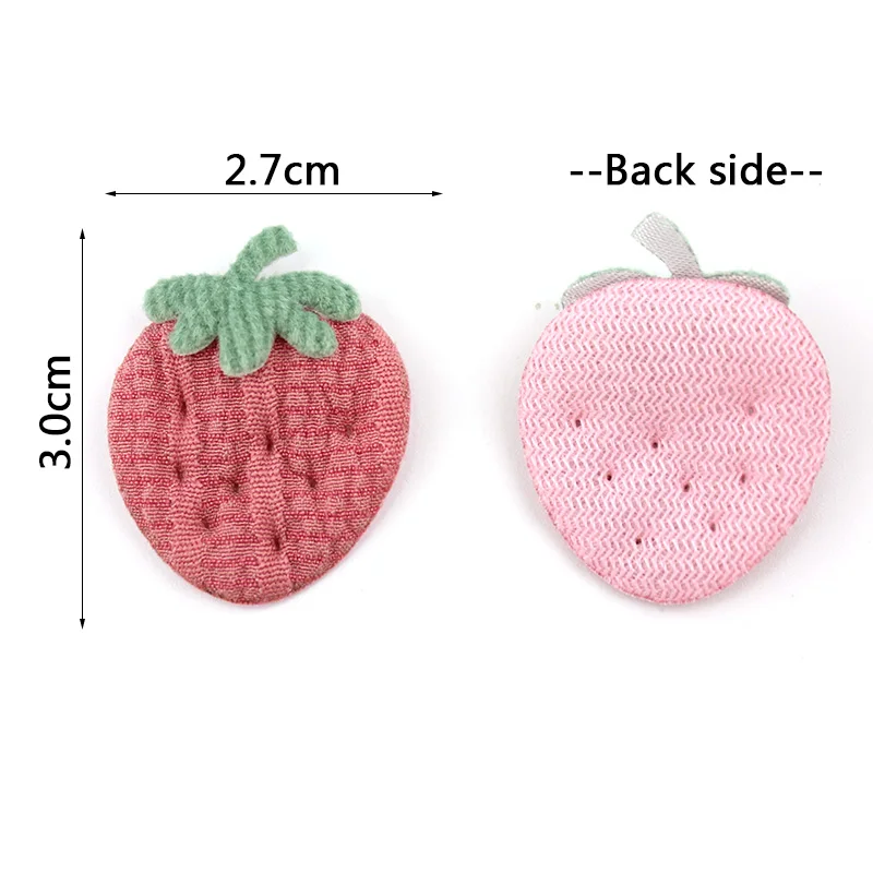 36Pcs 2.7*3cm Cute Handmade Strawberry Padded Appliques For DIY Headwear Hairpin Crafts Decoration Accessories