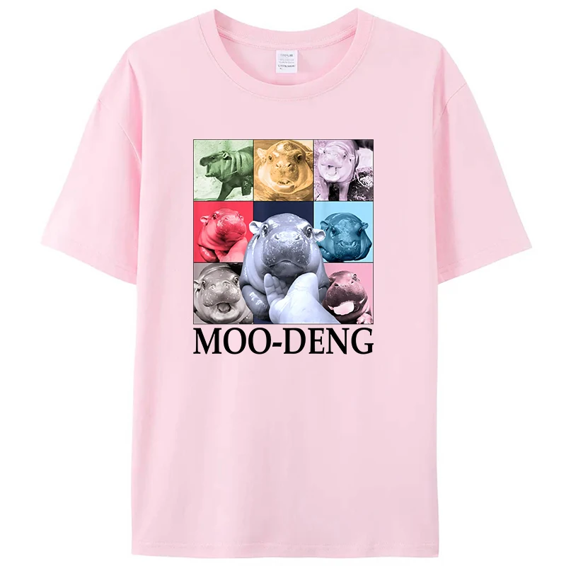 

Baby Hippo Moo Deng Cute Bouncy Pig in Thai Pygmy Hippopotamus Women Men's T-Shirts Clothing Tee Shirt Streetwear Novelty Gifts