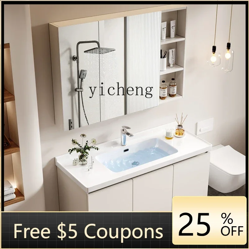 

B1 bathroom cabinet combination ceramic integrated basin toilet hand wash washbasin cabinet washstand