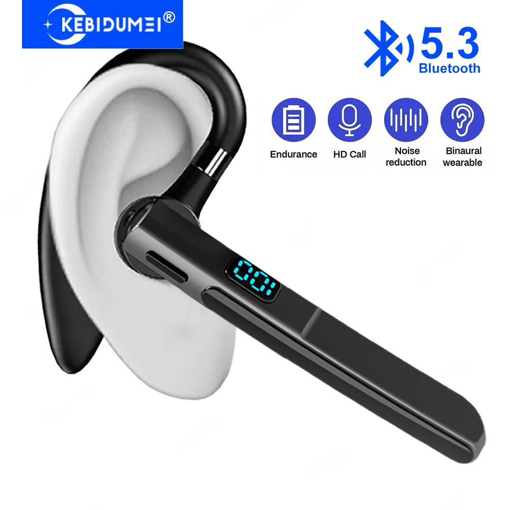 KEBIDUMEI Ear-hook Wireless Headphones Bluetooth Headsets Wi