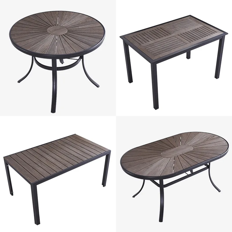 Outdoor table and chair combination  Milk tea shop Outdoor balcony Courtyard terrace Garden preservative plastic wood