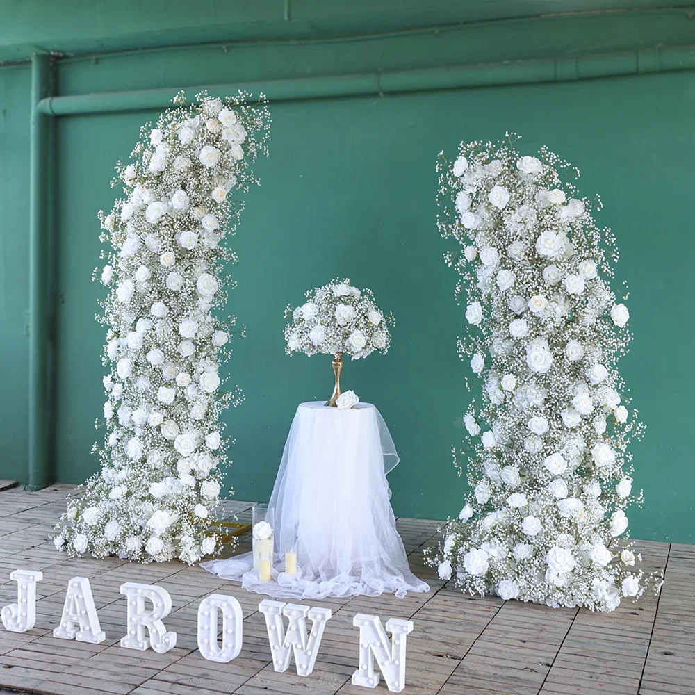 Luxury Milk White Artificial Flowers Wedding Decoration High Quality Centerpiece Artificial Baby Breath Florals Ball HY2503