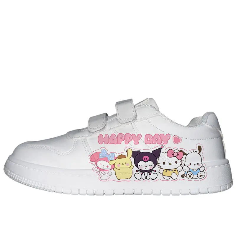 New Cosplay Anime Hello Kitty Children's Sneakers Cute Cartoon Student Casual Shoes Women's Low State Magic Band Walking  Shoes