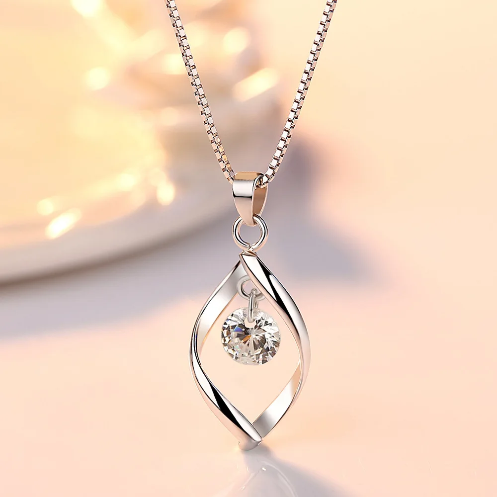 925 Sterling Silber Halskette Zircom für Damen 18k Vergoldeter Schmuck Anhänger Geburtstagsparty Geschenk Schmuckgeschenk