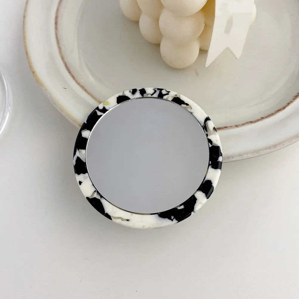 

2Pcs Portable Makeup Mirrors Small Rounded Cosmetics Mirror Lightweight Convenient Makeup Tool for Travel Home School Use