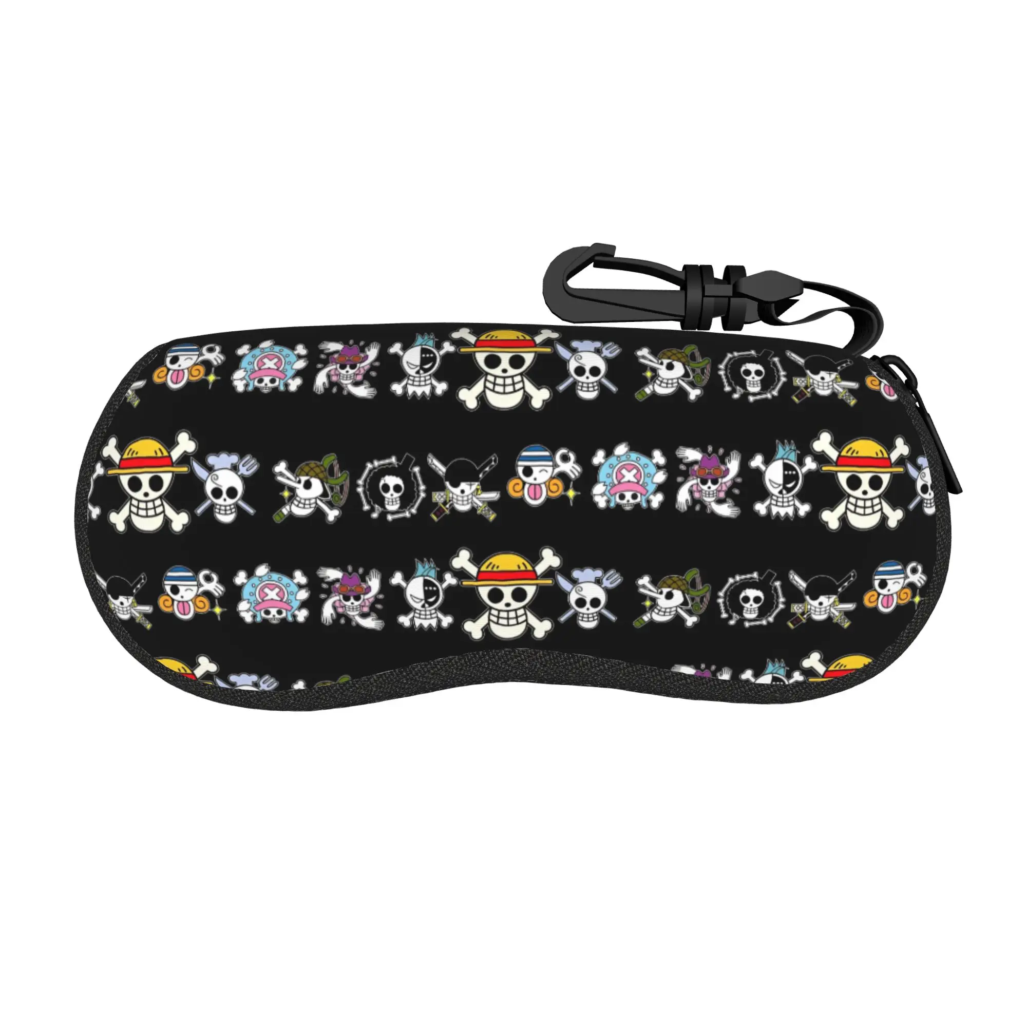 Japan Anime Zoro Luffy Skull Brillenetui für Männer und Frauen, praktisches Zubehör, One Piece Brillenschutz, Vintage-Brillenbox