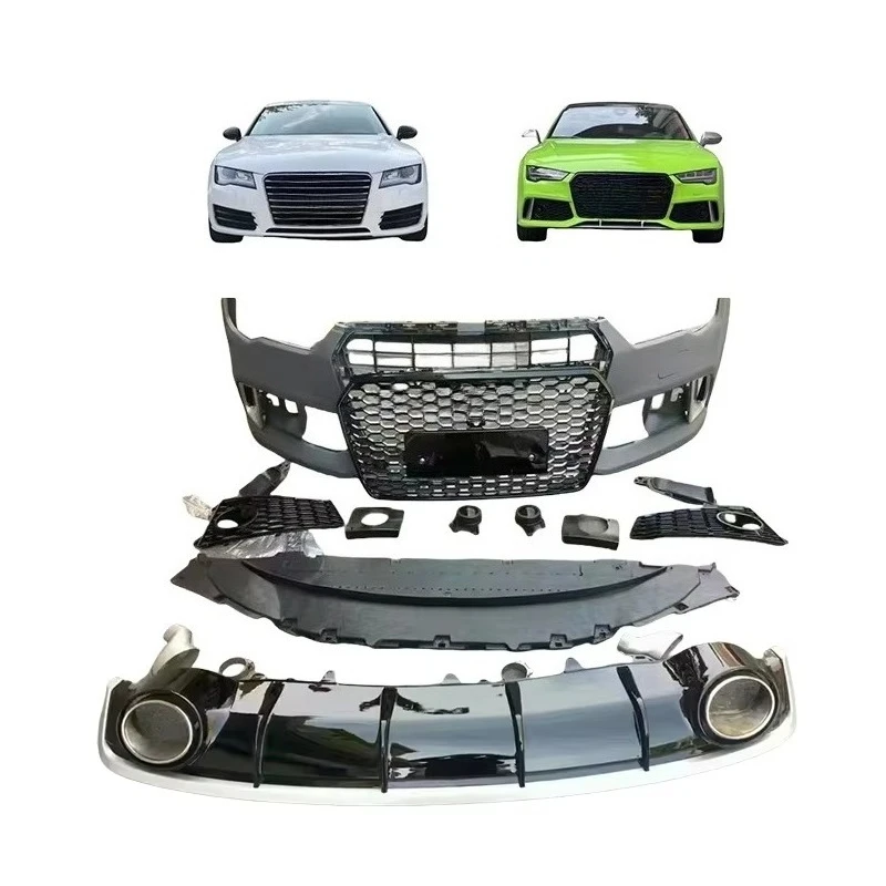 

STLF PP Plastic RS7 Facelifts Bodykit Front Bumper Car Grills Accessories for Audis A7 2012-2018 Upgrade RS7 Old to New Body Kit