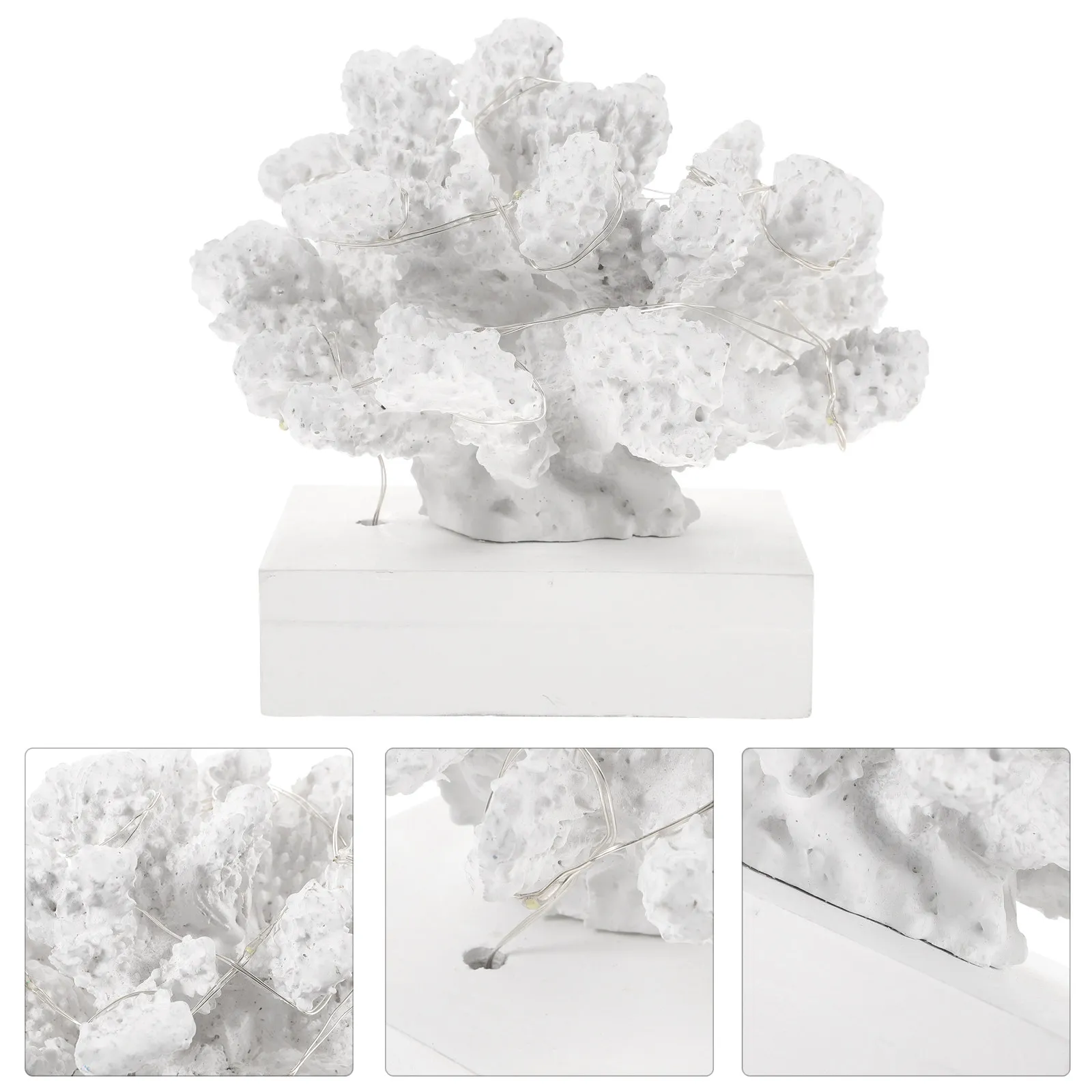 

Настольный светильник-коралл из смолы с мягким свечением для декора в морском стиле, ночник для дома и гостиной