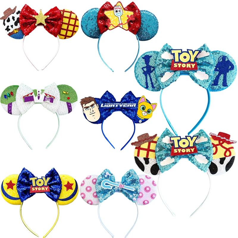 Pixar Anime Toy Story Headwear Girls Disney Cartoon Cosplay Alien Hair Band Kids Women Sherif Woody Ears Hair Accessories Gife