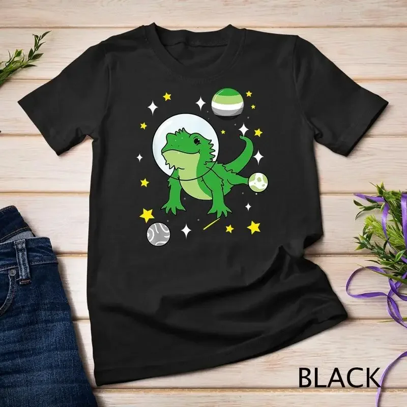 Aromantic Bearded Dragon In Space Aromantic Pride T Shirt Unisex T shirt