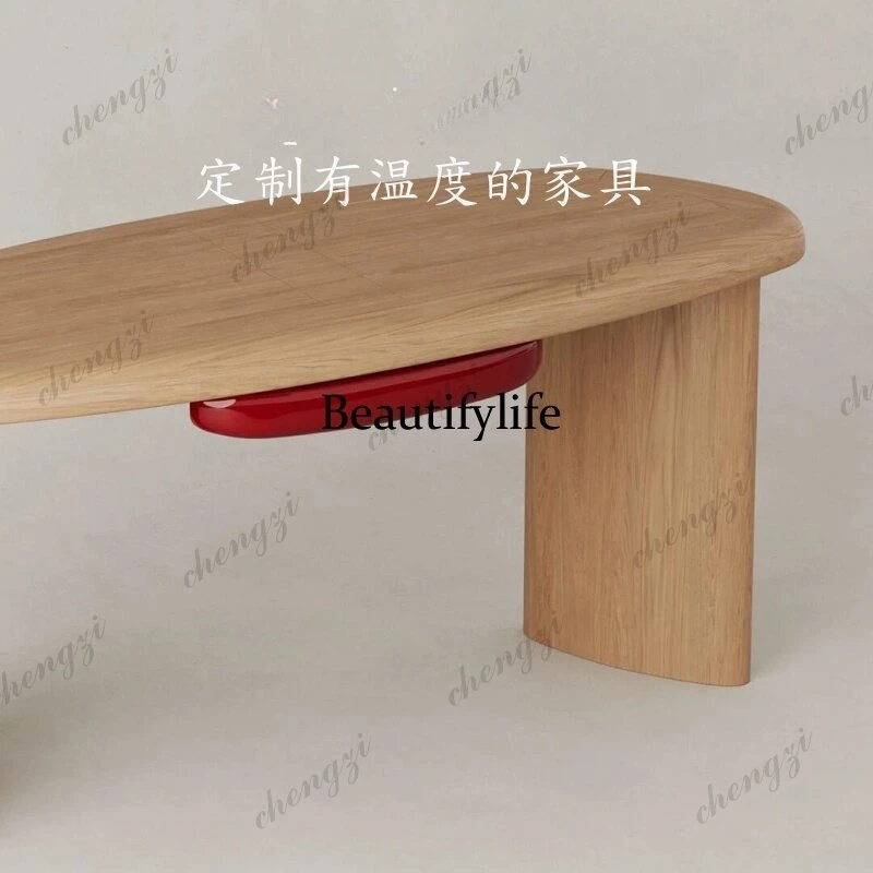 A74 medieval style solid wood log color special-shaped desk French retro home study computer desk