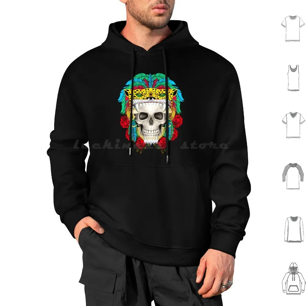Guerrero Sudadera con capucha Algodón Manga Larga Azteca México Cultura Maya Caifanes
