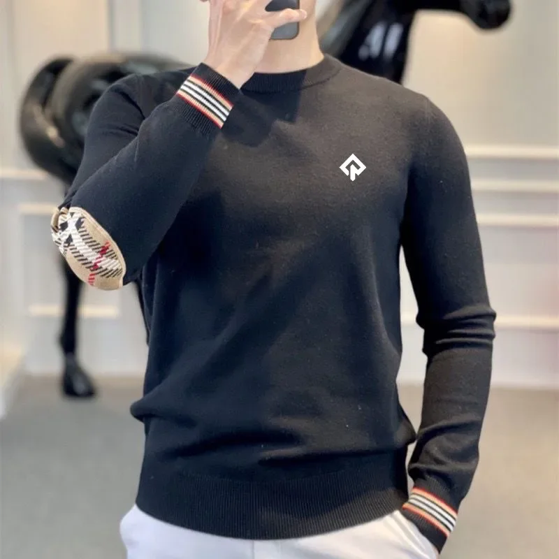 Luxury Brand Golf Knit Men\'s Golf Wear 2024 Autumn New Golf Sweater Fashion Round Neck Casual Golf Top Men\'s Long Sleeves Top