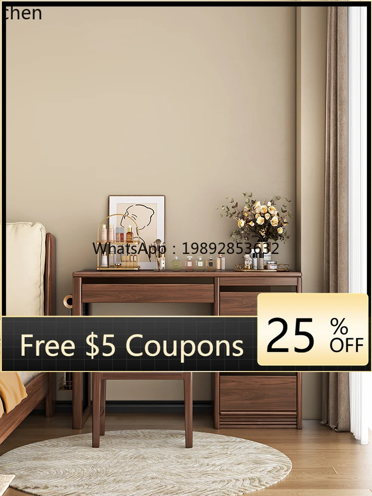 

solid wood makeup table bedroom dresser shelf household desk chair