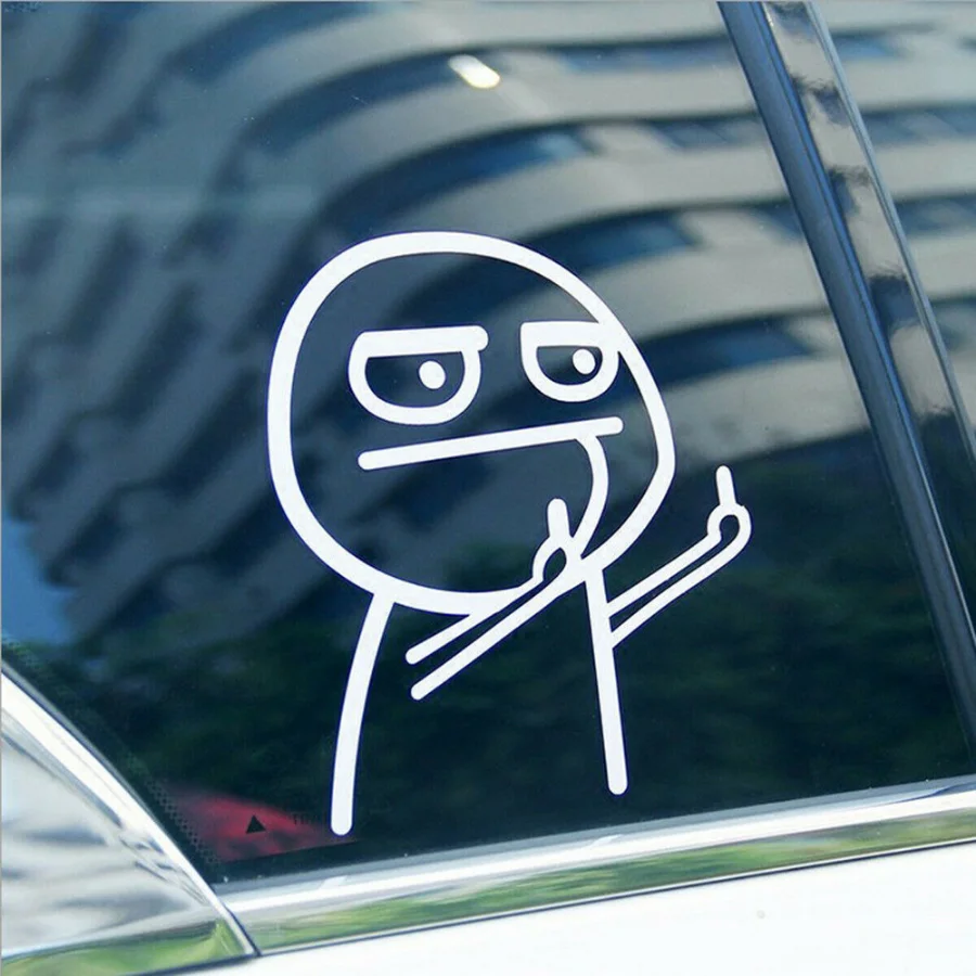 Funny Car Stickers Cartoon Middle Finger Vinyl Auto Motorcycle Styling Reflective Decal Car Window Door Stickers Decals