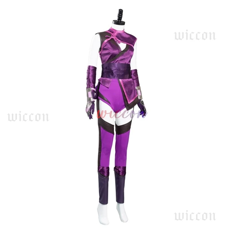 Game Mortal Mileena Cosplay Komba Costume Full Set Sexy Purple Color @#^ &^* for Women Halloween Cosplay Outfits Carnival Suit