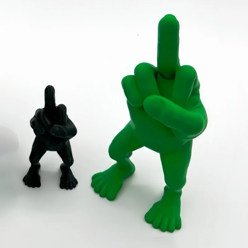 3D Printed New Funny Middle Finger Figurine, Creative Prank Desktop Decoration for Party Home Office Ornament