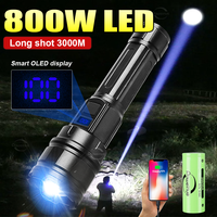 New 800W White Laser Super Bright Torch High Power LED Flashlight USB Rechargeable Outdoor Work Light Fishing Camping Lantern