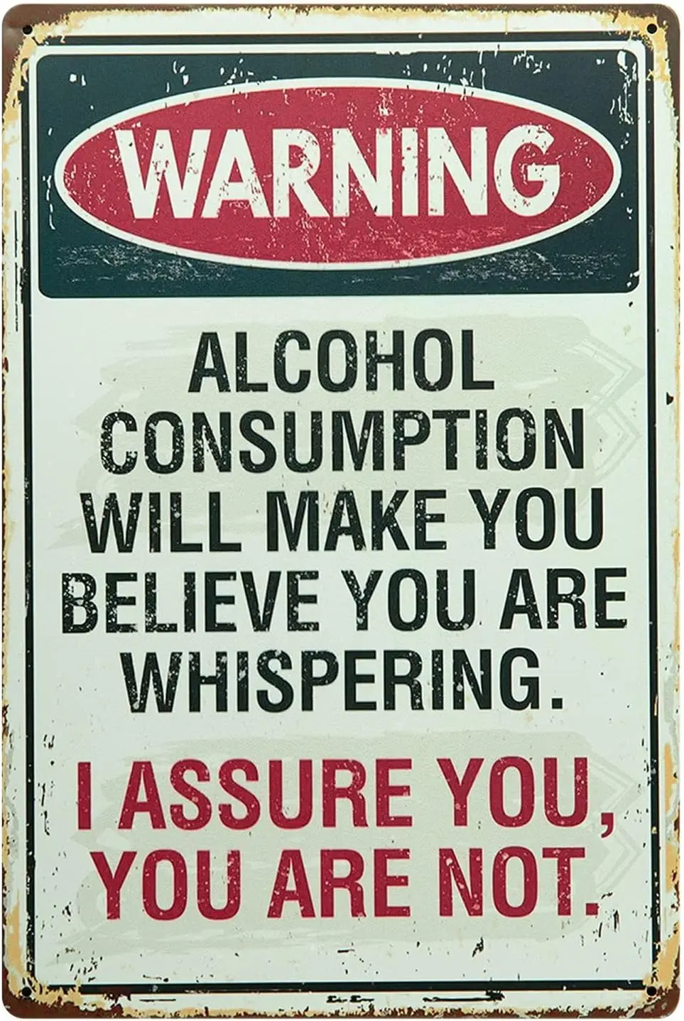 Warning Metal Tin Sign, Signs Vintage Coffee Wall ; Bar Decor,Size -aluminum sign