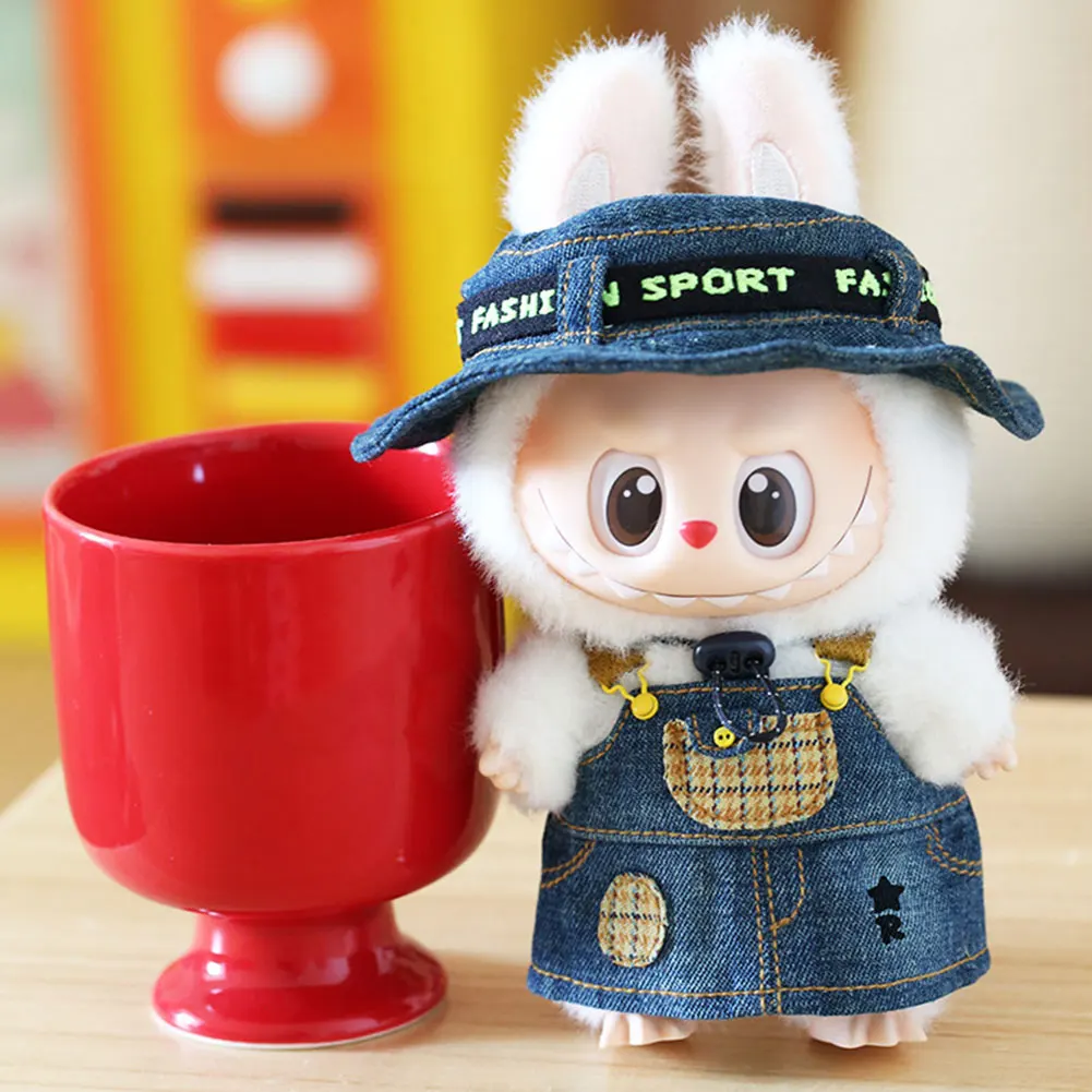 Mini Patch shoulder strap Dress Clothes For 17cm Labubu Clothing Dolls Accessories Cute Decoration